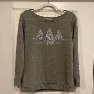 NWOT - Medium Gray Lightweight Sweatshirt w/Embellishments